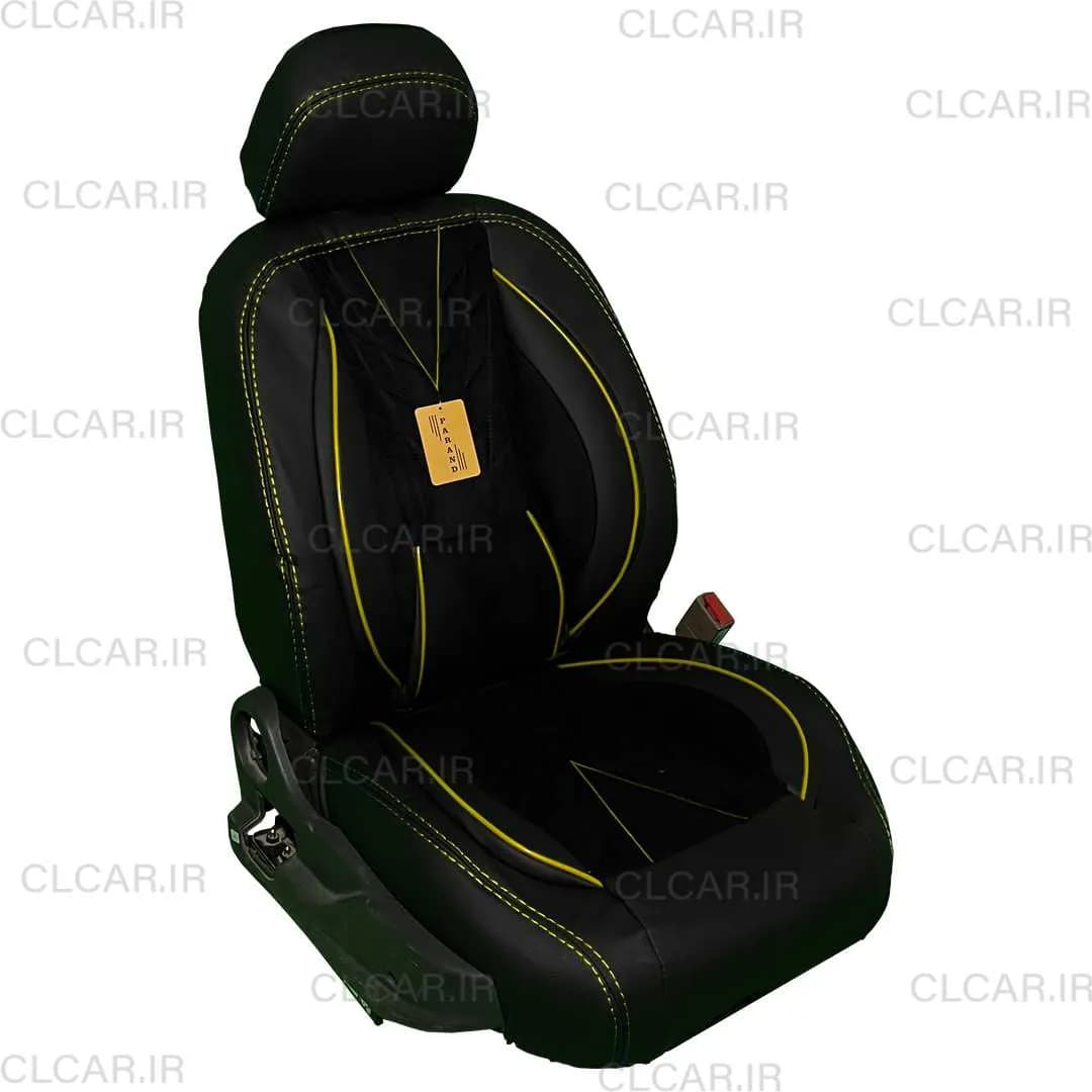 روکش صندلی طرح باربارا چرم و مخمل (سفارشی) مناسب ال 90 کد (L90-BRM) — تصویر ۷
