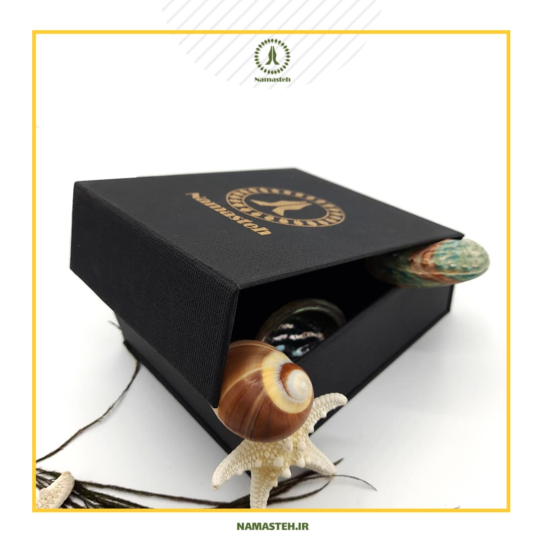 دستبند بافت چرم سنگ هلی کد310167 — تصویر ۳
