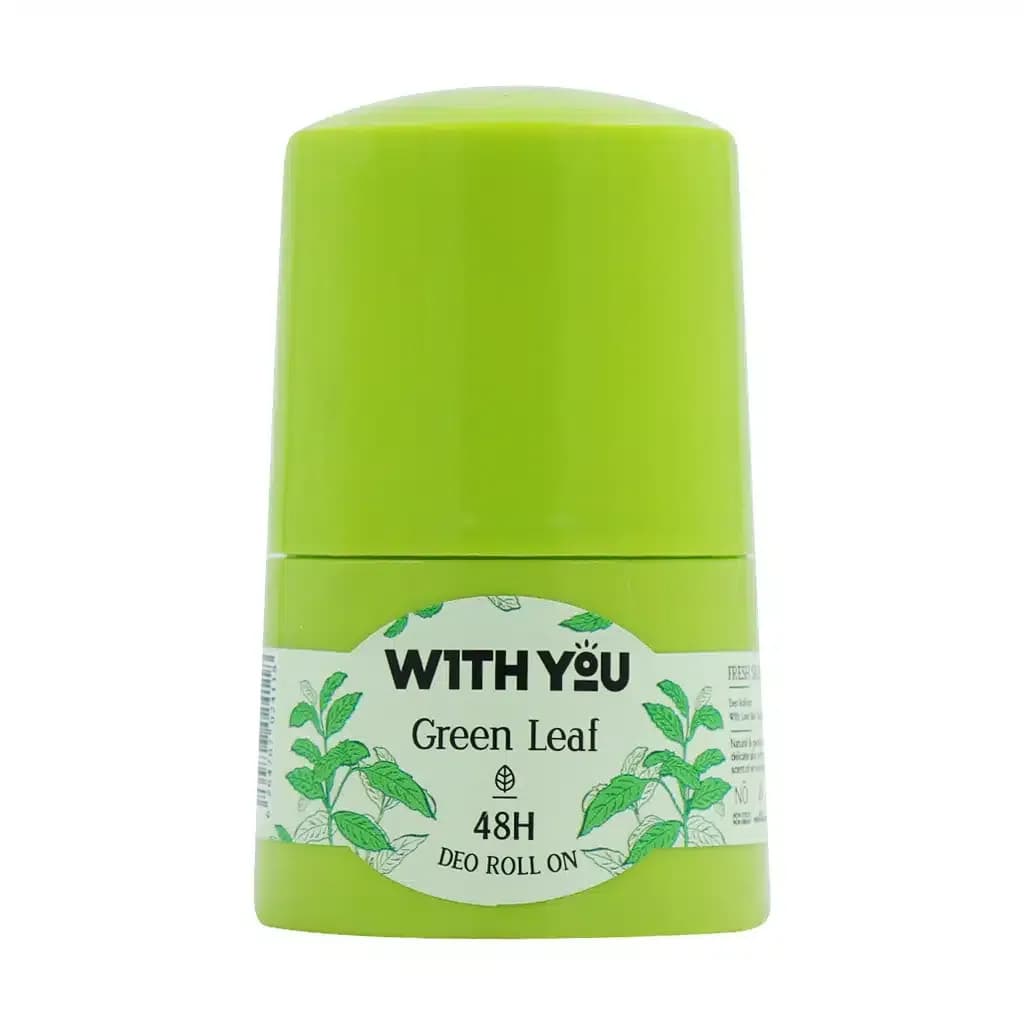 مام رول ضد تعریق ویت یو (WITH YOU) مدل Green Leaf – حجم 50 میلی‌لیتر