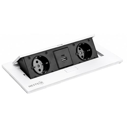 پریز رو میزی نستک سری کامپکت مدل دو پریز و USB — تصویر ۵