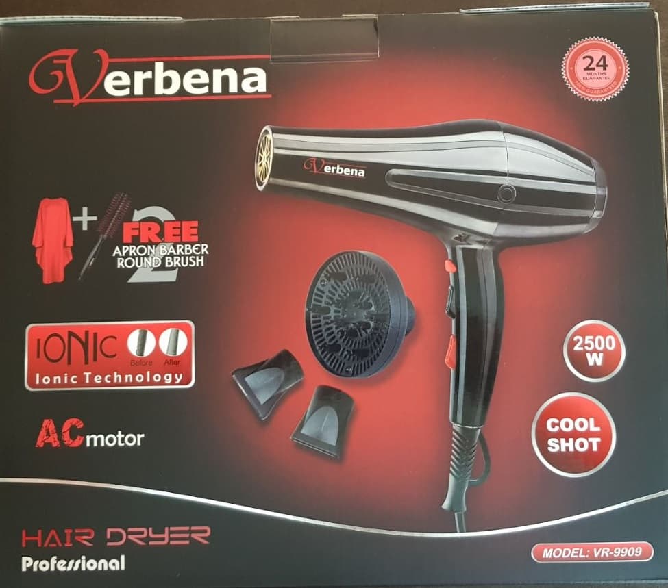 سشوار حرفه‌ای وربنا مدل VR-9909 با 24 ماه ضمانت — تصویر ۳