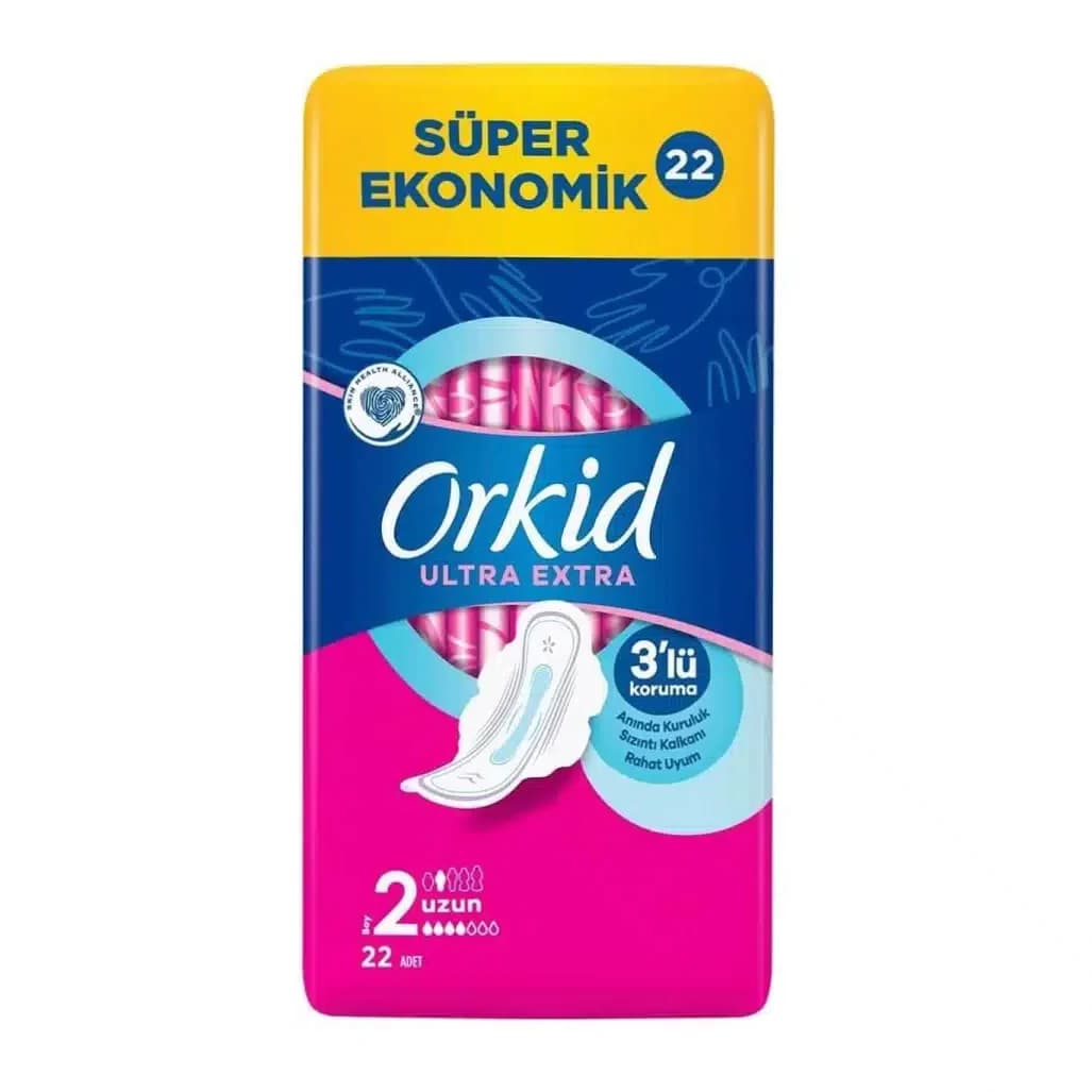 نوار بهداشتی ارکید Orkid سایز 2 بلند بسته 22 عددی