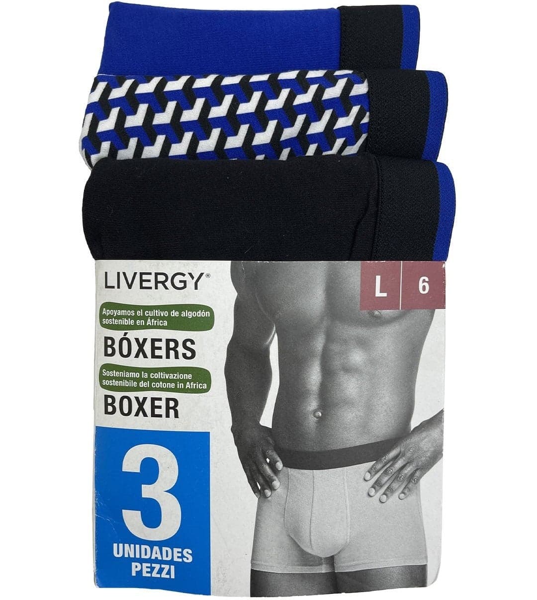 شورت باکسری مردانه نخی لیورجی آلمان پک 3 عددی 3-427399 Livergy — تصویر ۲