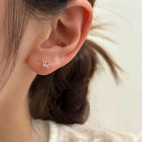 گوشواره نقره پروانه ای نگین زیرکنیا برند آی ام تحت لیسانس آلمان 025317 I am — تصویر ۲