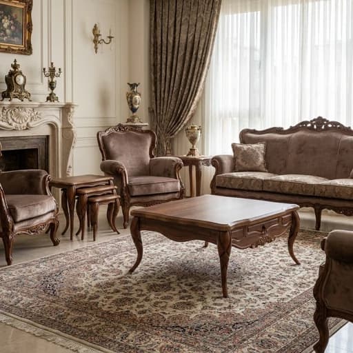 میز پذیرایی میز مارکت مدل پیچک مربع مجموعه 4 عددی مبلمان فرنا مدل 1133472