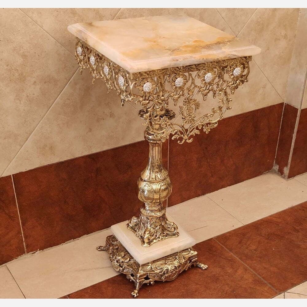 میز تلفن پایه سنگی گل میز ستونی پایه سنگین پایه تلفن مبلمان فرنا مدل 1133463 — تصویر ۲