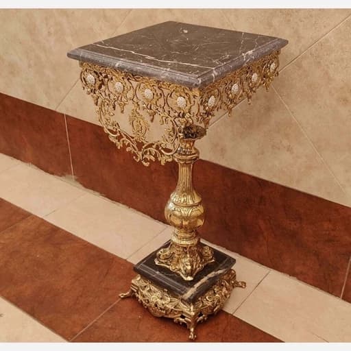 میز تلفن پایه سنگی گل میز ستونی پایه سنگین پایه تلفن مبلمان فرنا مدل 1133463