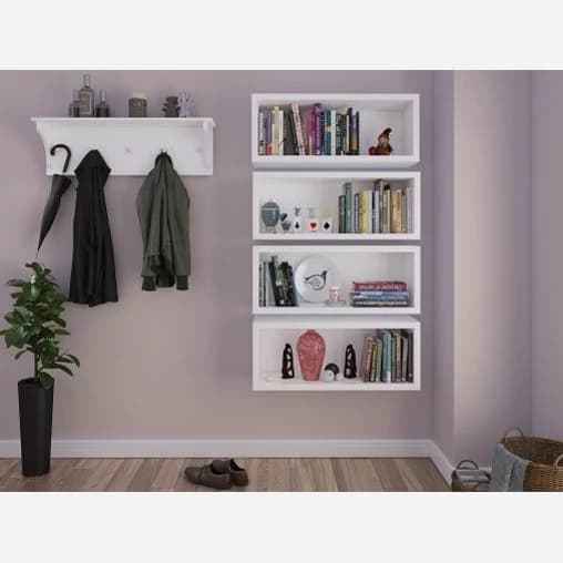 شلف دیواری کتاب ام دی اف قابل تغییر طبق سلیقه شما مبلمان فرنا مدل 1123299