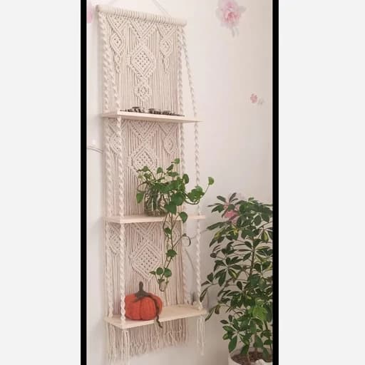 شلف چوبی مکرومه لاکچری مبلمان فرنا مدل 1123247