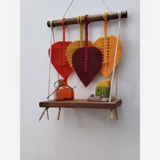 شلف چوبی مکرومه برگ طرح رونا مبلمان فرنا مدل 1123243