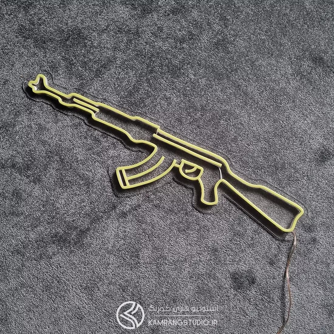 تابلو نئون اسلحه کلاشینکف AK-47 — تصویر ۴