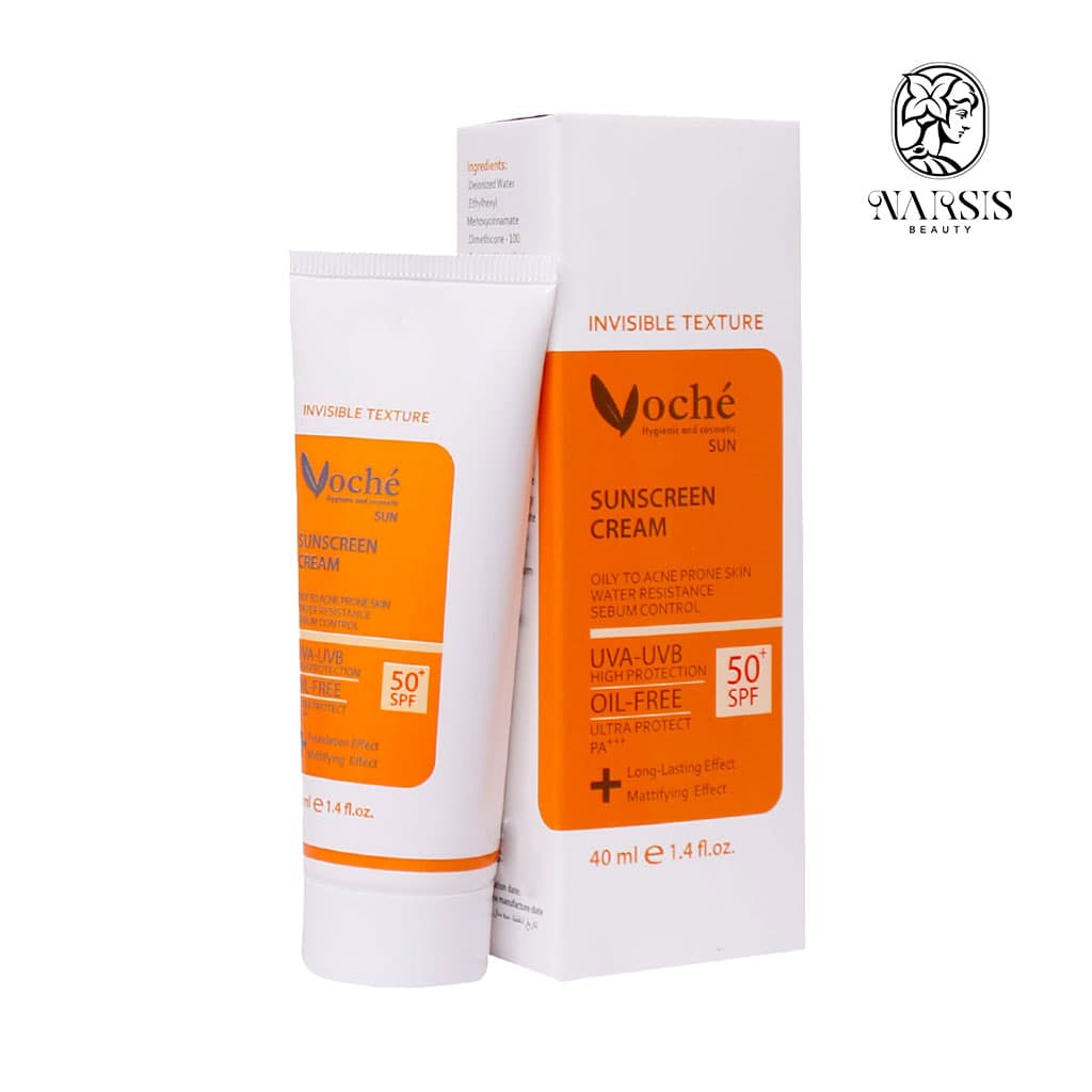 کرم ضد آفتاب SPF50 وچه مناسب پوست چرب و مستعد آکنه (بی رنگ) 40 میلی لیتر