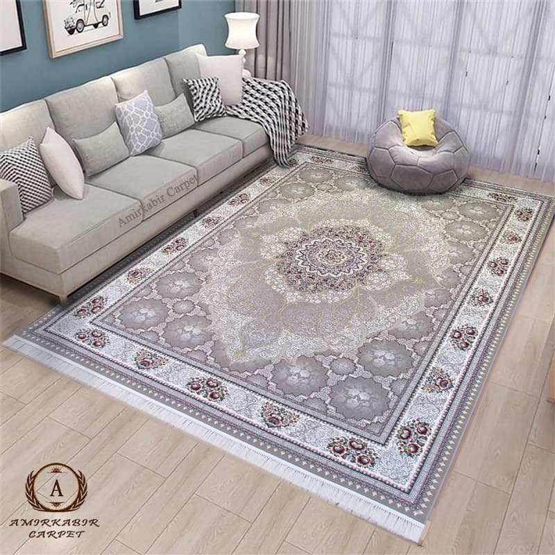 فرش ۷۰۰ شانه طرح چکاوک طوسی