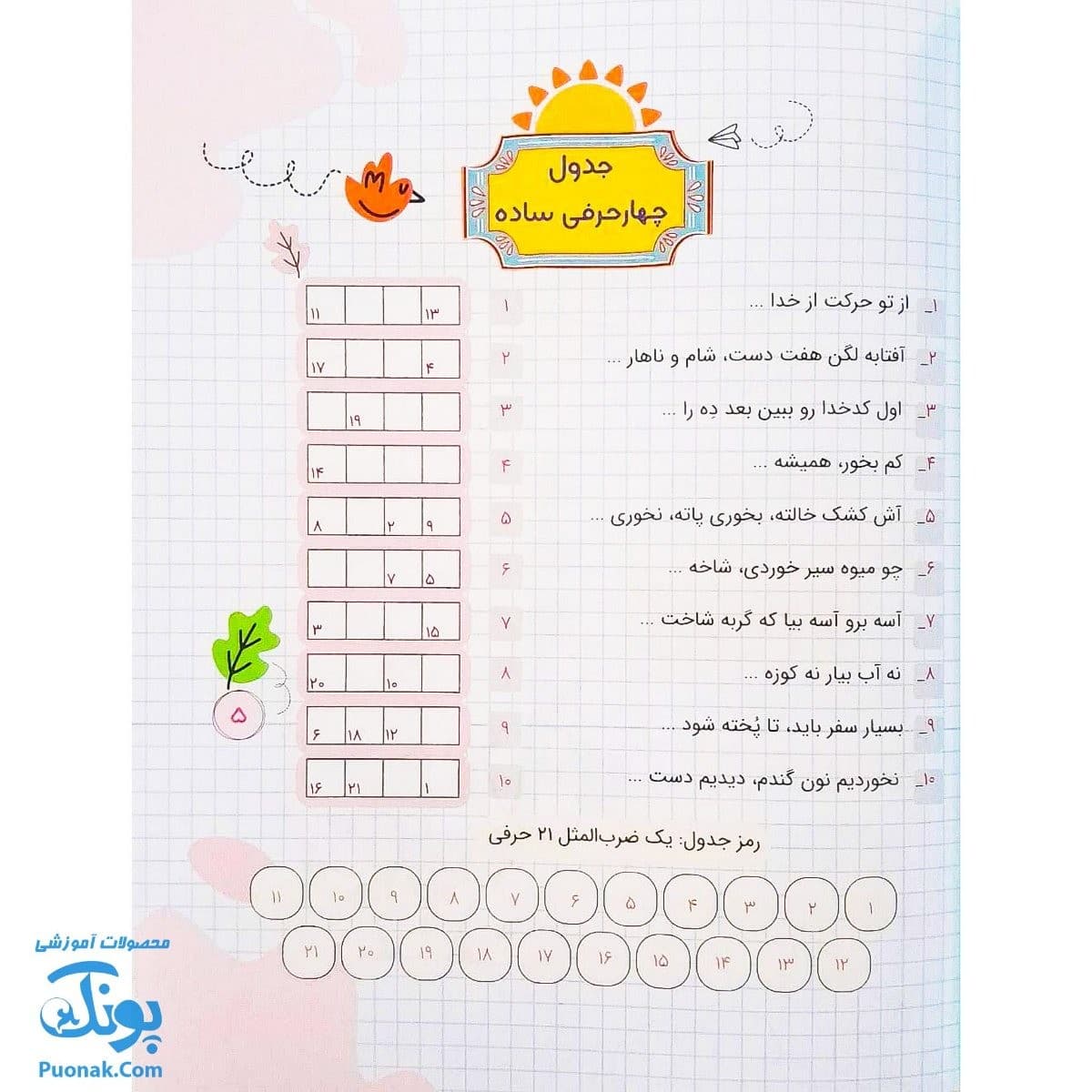 کتاب جدول مثل (جدول مَثَل) — تصویر ۲