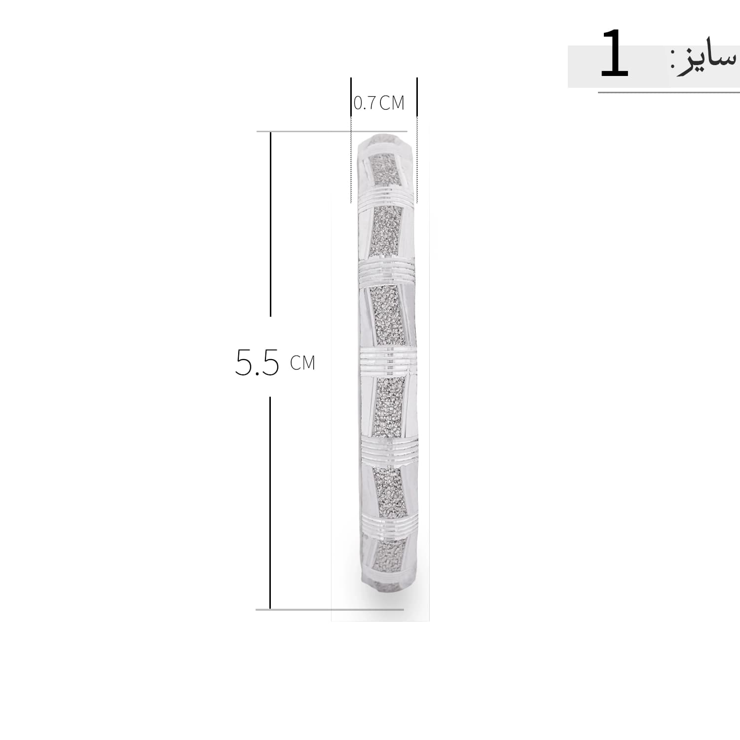 النگو نقره زنانه طرح هندسی بافت‌دار مدرن عیار 925 — تصویر ۶