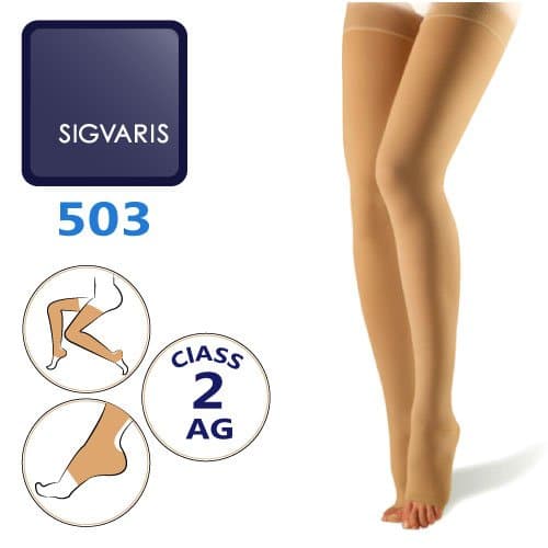 جوراب واریس کلاس فشاردو مدل 503 انتهای کشاله ران سیگواریس Sigvaris 503 AG – کد 291