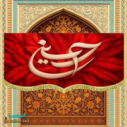 کتیبه مخمل طرح پر حسین