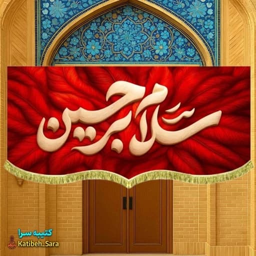 کتیبه مخمل طرح پر سلام بر حسین