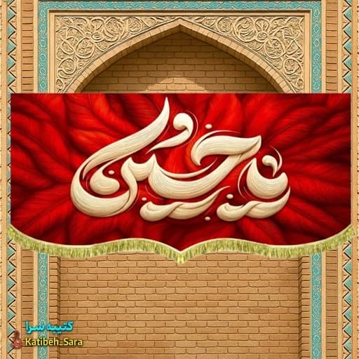 کتیبه مخمل طرح پر یا حسین