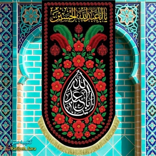 کتیبه مخمل آویز یا اباعبدالله الحسین(ع)