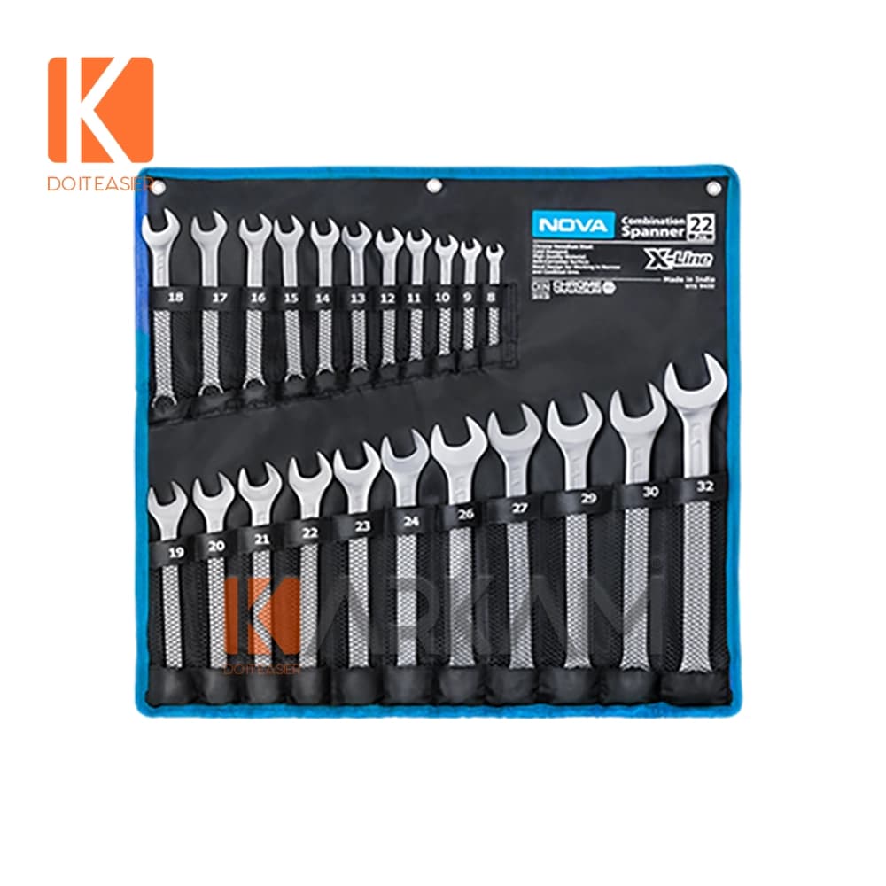 آچار یکسر رینگ کیفی 22 عددی هندی 9432X-LINE نوا