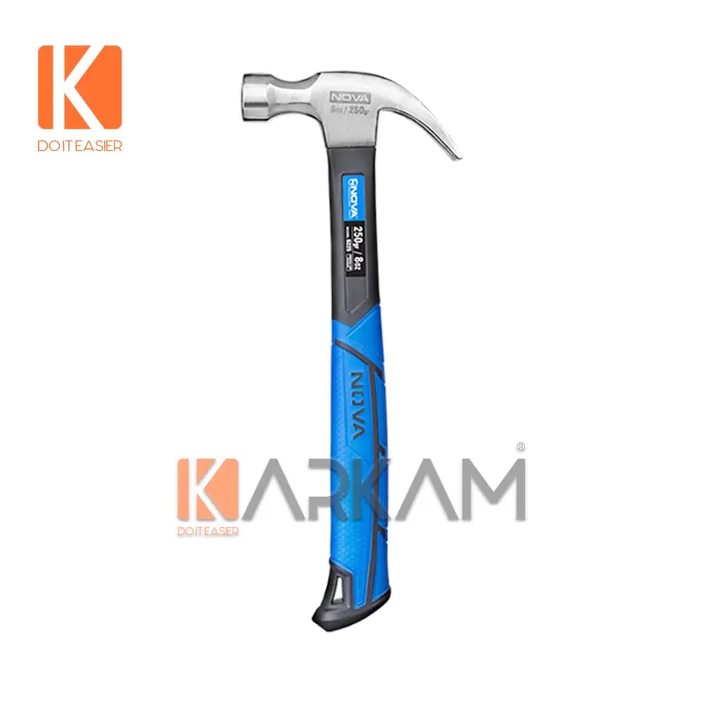 چکش 250 گرمی دوشاخ دسته فایبر NTH6225 نوا