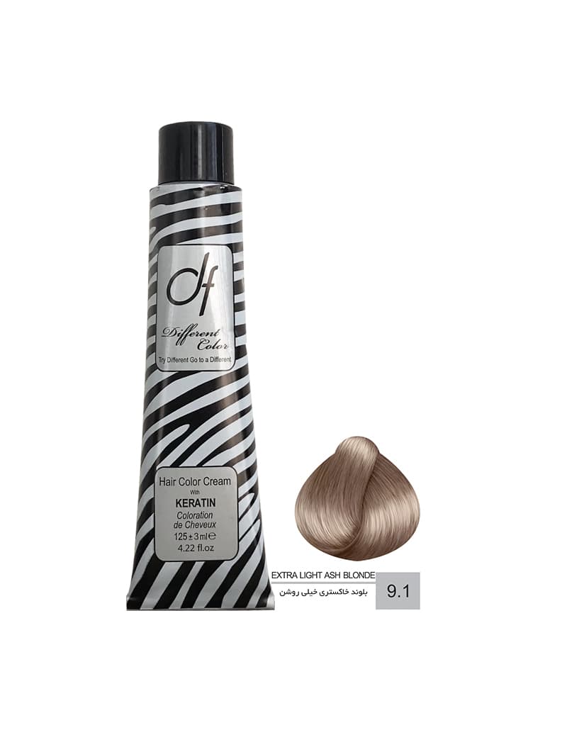 رنگ مو دیفرنت شماره 9.1 (ASH) حجم 125ml رنگ بلوند خاکستری خیلی روشن