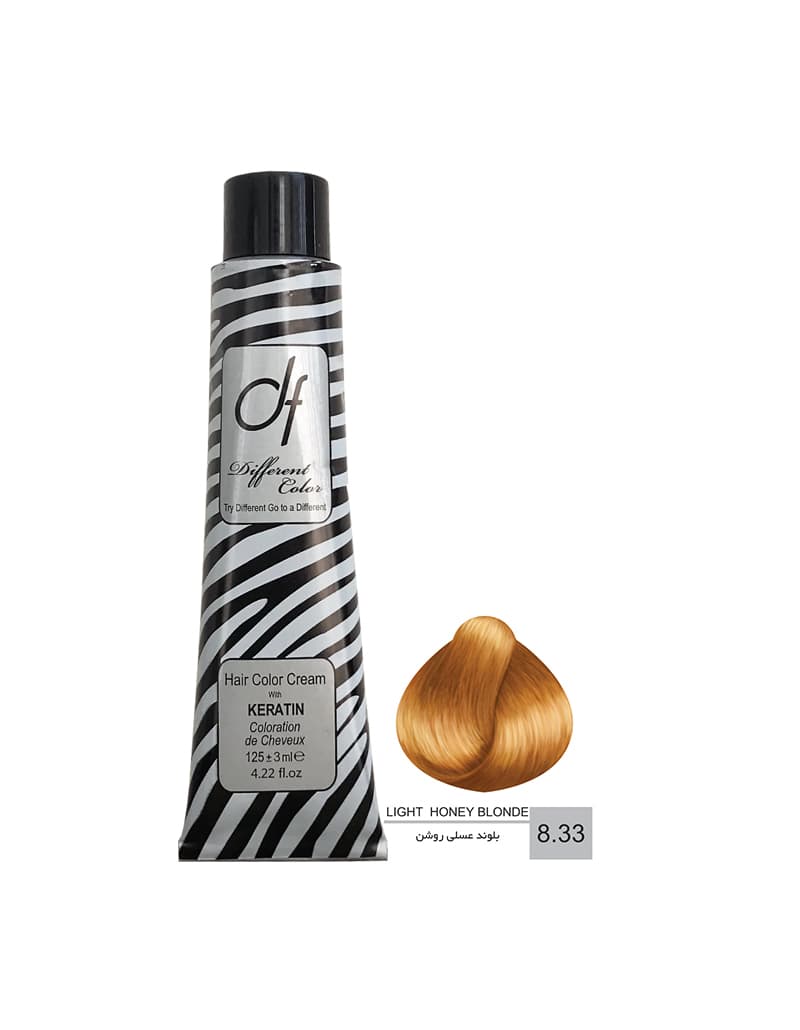 رنگ مو دیفرنت شماره 8.33 (HONEY) حجم 125ml رنگ بلوند عسلی روشن