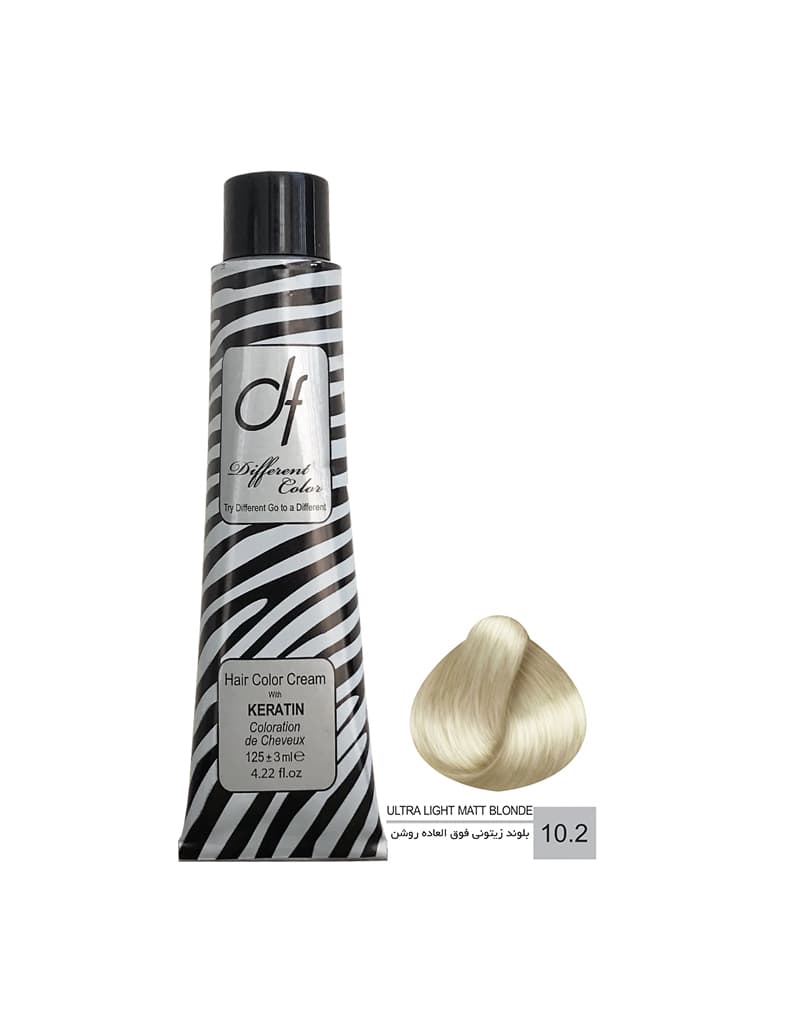 رنگ مو دیفرنت شماره 10.2 (MATT) حجم 125ml رنگ بلوند زیتونی فوق العاده روشن
