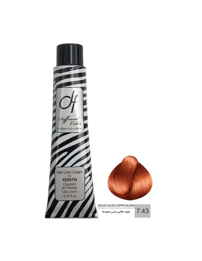 رنگ مو دیفرنت شماره 6.43 (GOLDEN COPPER) حجم 125ml رنگ بلوند طلایی مسی تیره — تصویر ۲