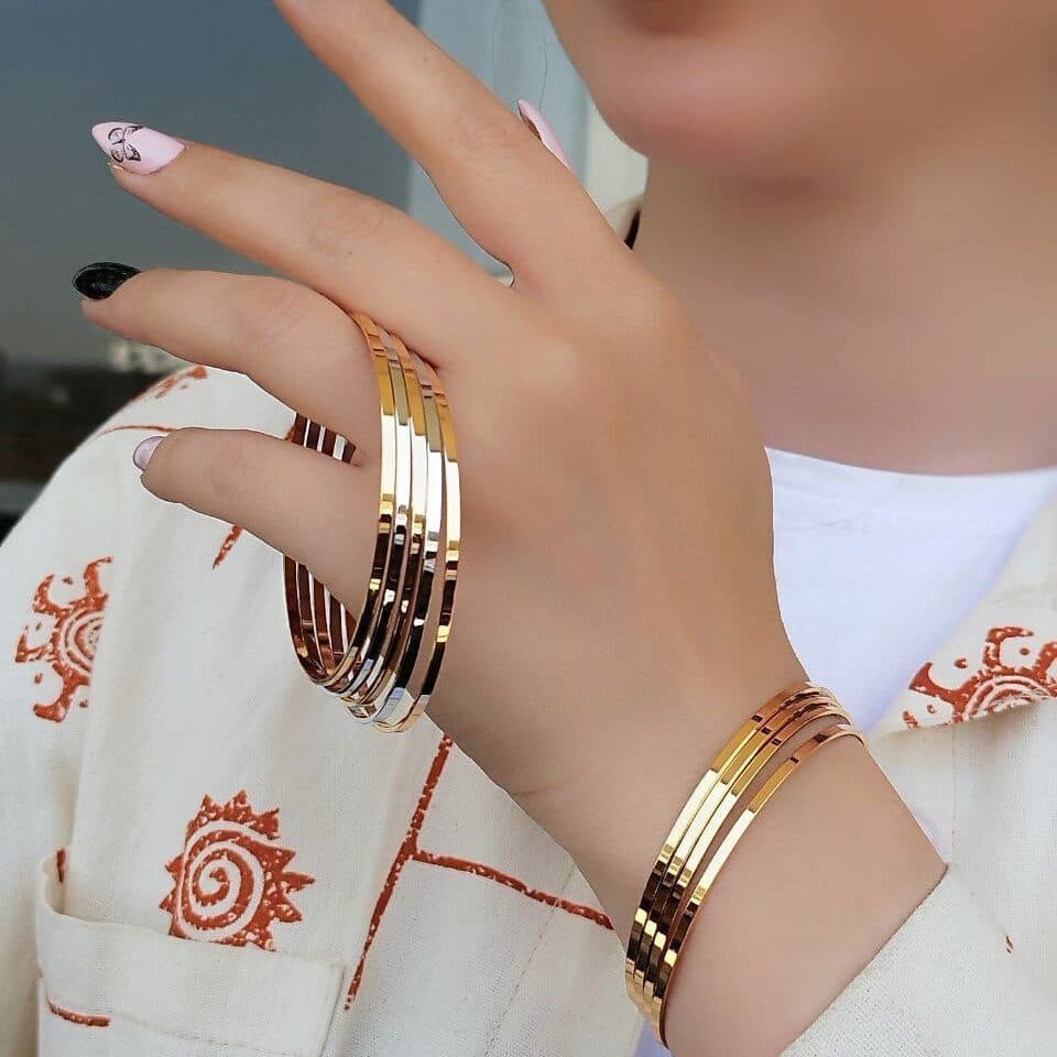 النگو آینه ای طرح طلا
