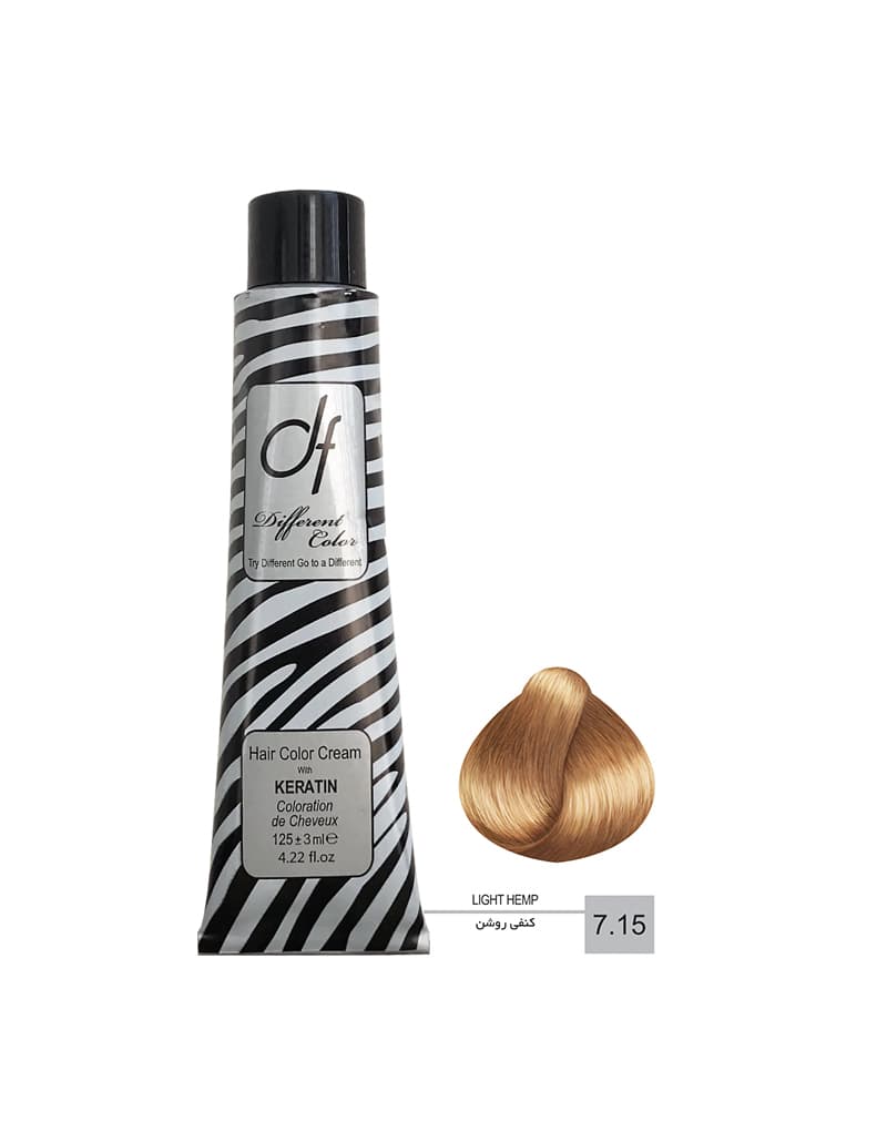 رنگ مو دیفرنت شماره 7.15 حجم 125ml رنگ کنفی روشن