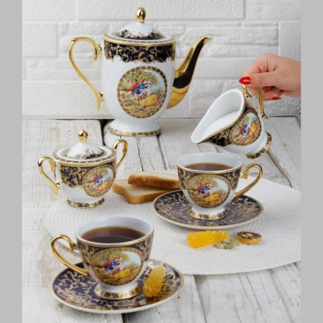 سرویس چای خوری چینی طرح لیلی مجنون کد 8050