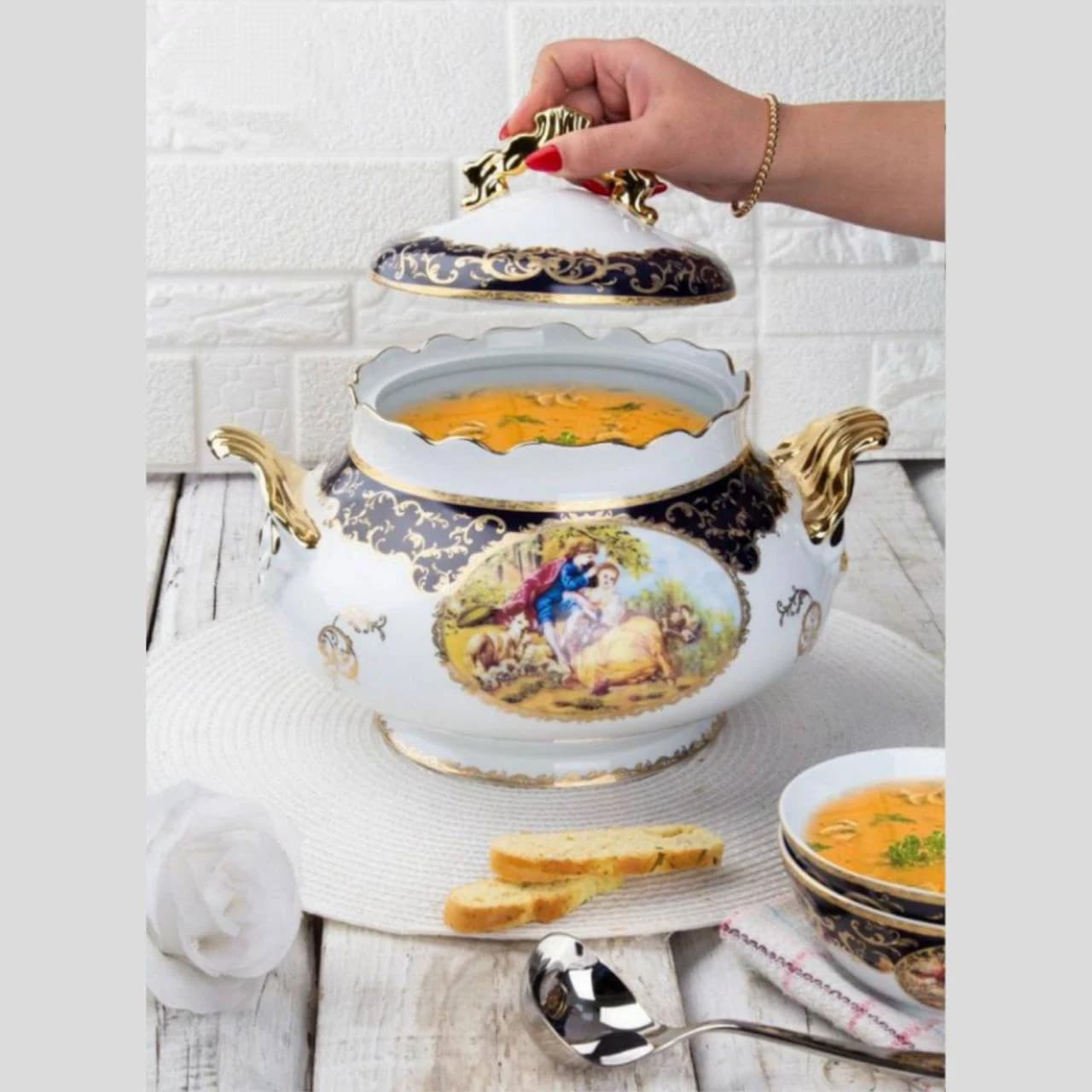 سوپ خوری چینی طرح لیلی مجنون کد 8024