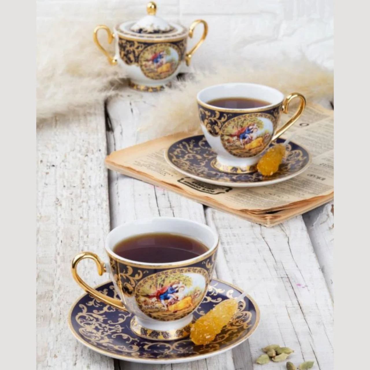 ست چای خوری چینی طرح لیلی مجنون کد 8049