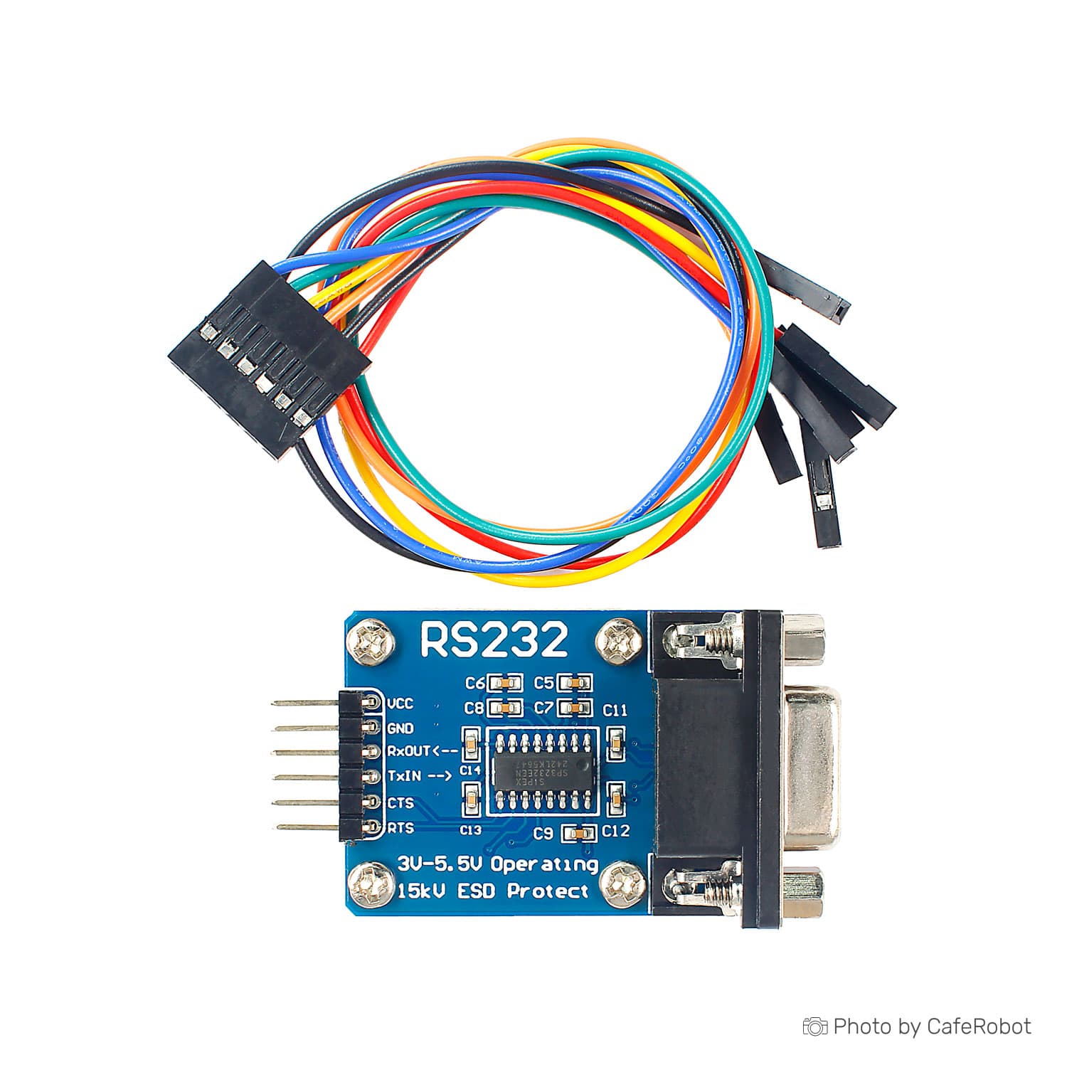 ماژول مبدل RS232 به TTL دارای چیپ SP3232 و کانکتور مادگی — تصویر ۳