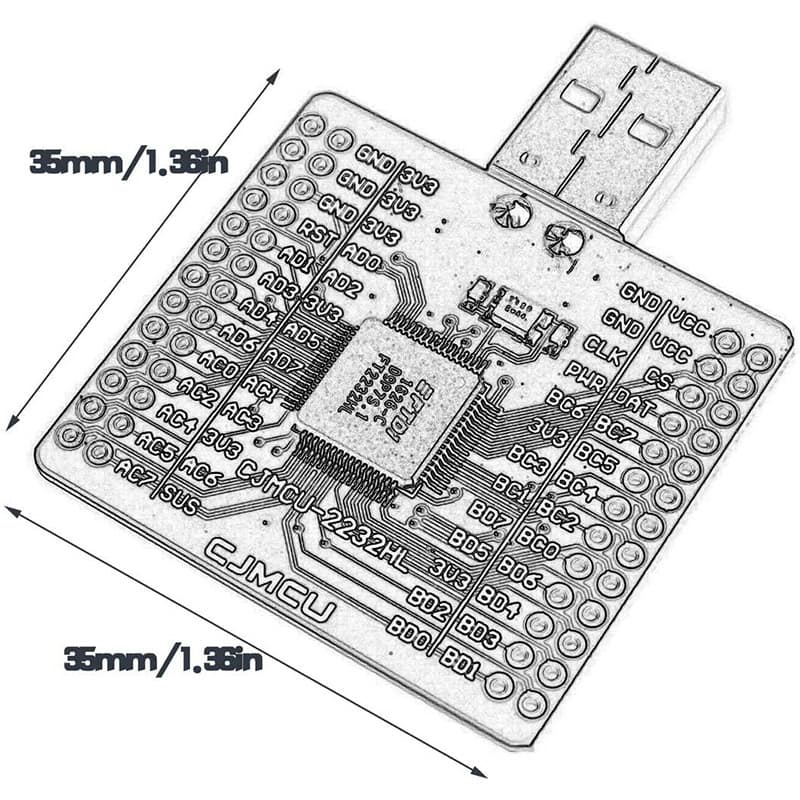 ماژول مبدل USB به UART/FIFO/SPI/I2C/JTAG/RS232 با چیپ FT2232HL — تصویر ۳