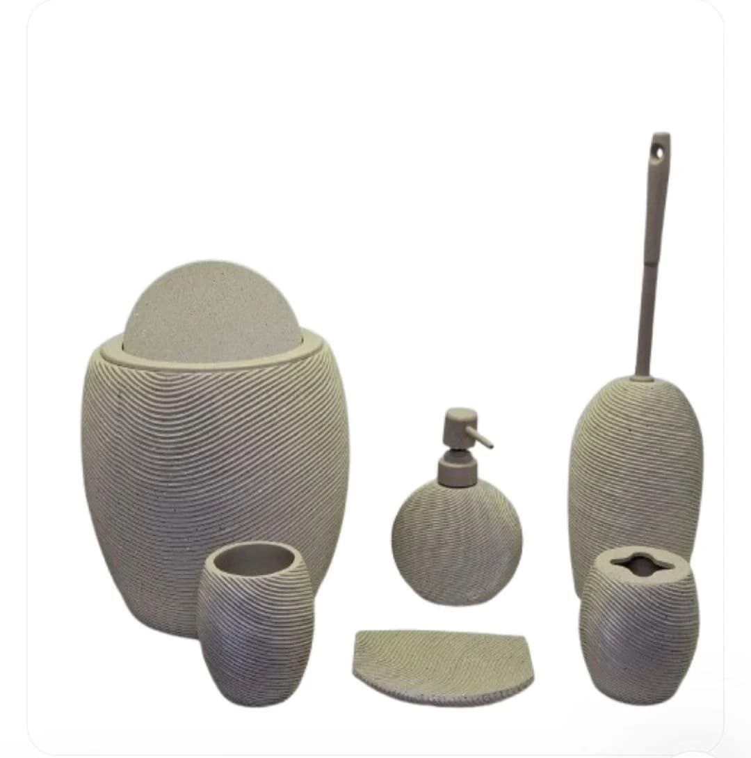 ست سرویس بهداشتی 6 پارچه وارداتی کد 53 رنگ نسکافه ای