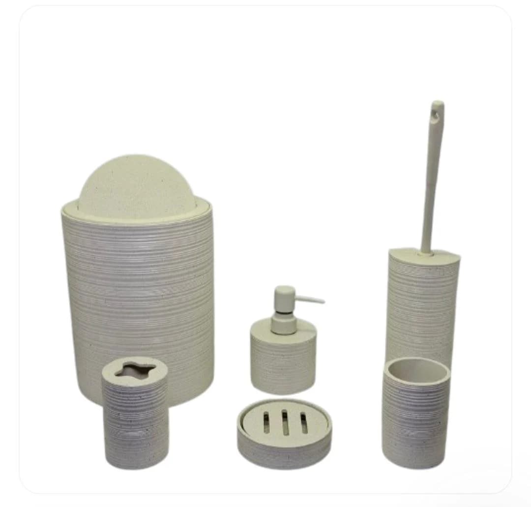 ست سرویس بهداشتی 6 پارچه وارداتی کد 2503 رنگ کرم