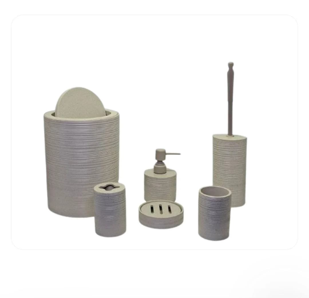 ست سرویس بهداشتی 6 پارچه وارداتی کد 2503 رنگ نسکافه ای