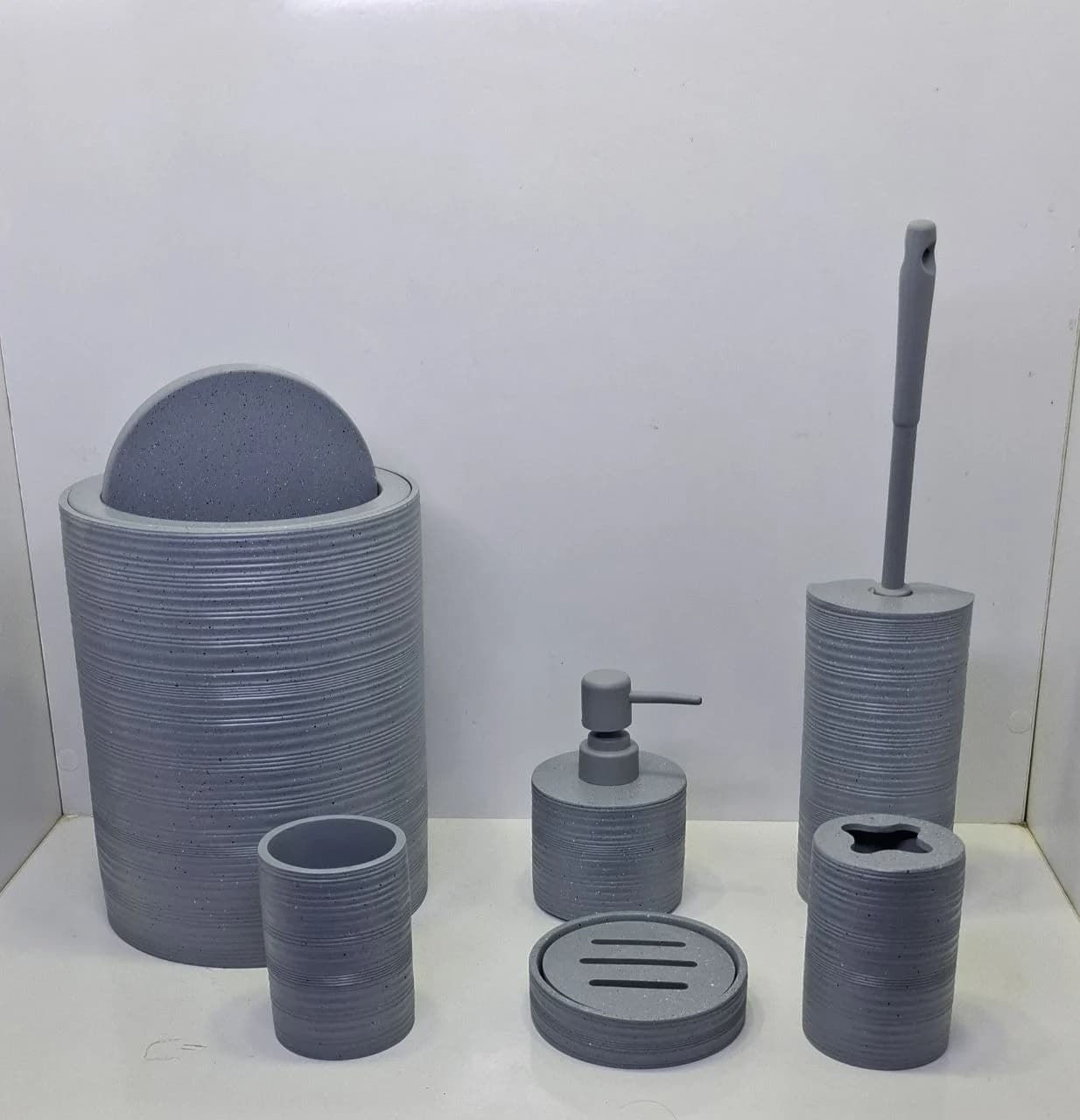 ست سرویس بهداشتی 6 پارچه وارداتی کد 2503 رنگ طوسی — تصویر ۲