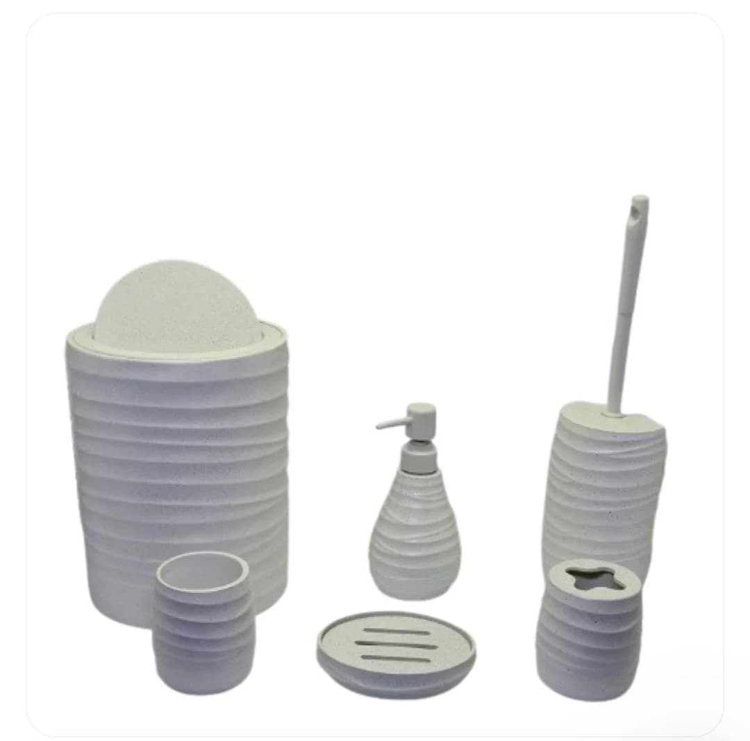 ست سرویس بهداشتی 6 پارچه وارداتی کد 2502 رنگ سفید