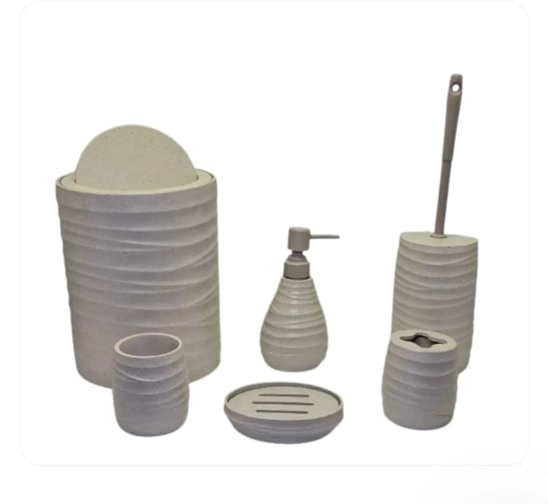 ست سرویس بهداشتی 6 پارچه وارداتی کد 2502 رنگ نسکافه ای