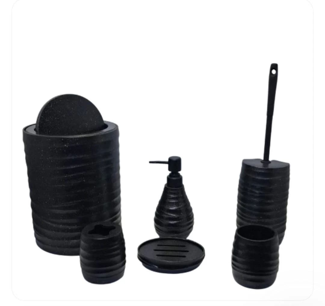 ست سرویس بهداشتی 6 پارچه وارداتی کد 2502 رنگ مشکی