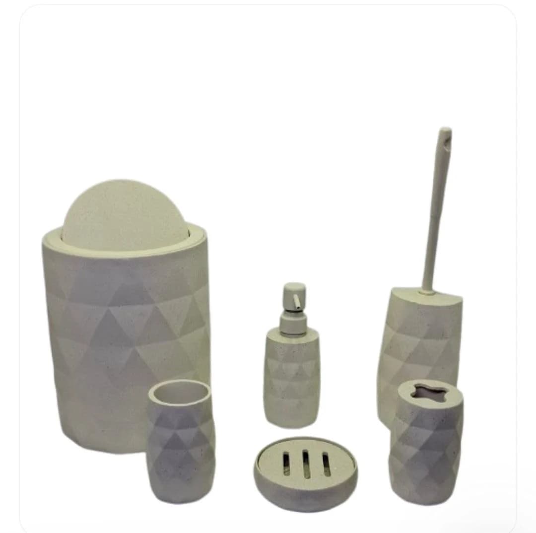 ست سرویس بهداشتی 6 پارچه وارداتی کد 2501 رنگ نسکافه ای