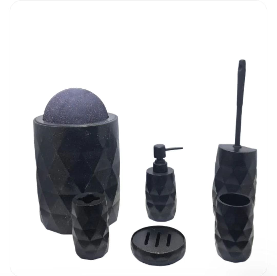 ست سرویس بهداشتی 6 پارچه وارداتی کد 2501 رنگ مشکی