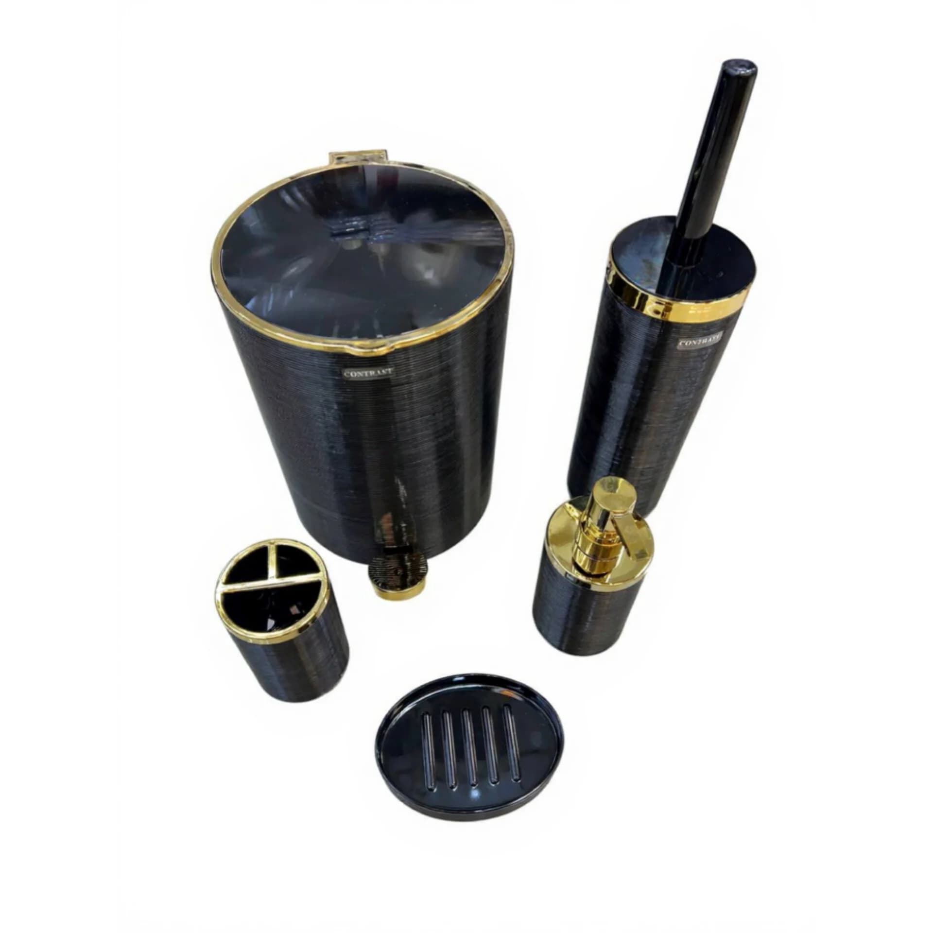 سرویس پنچ پارچه خارجی درجه 1 مدل گرد مشکی — تصویر ۲