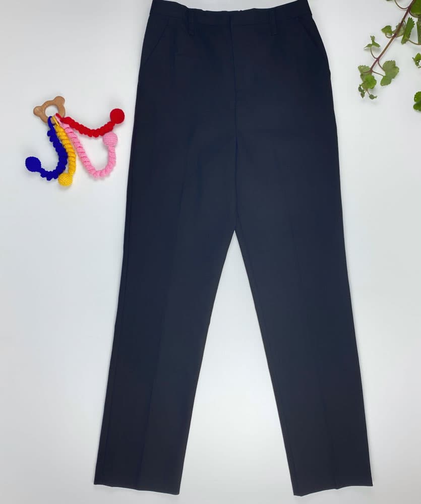 شلوار دخترانه ساده طرح کمردکمه ای ساده مشکی رنگ – 13 سال