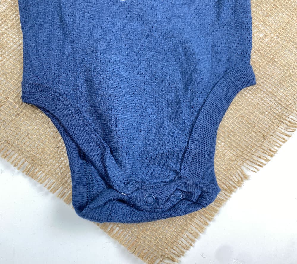ست دو عددی بادی نوزادی آستین تاپ برند لوپیلو طرح ماهی بادی حلقه ای سرمه ای رنگ — تصویر ۳