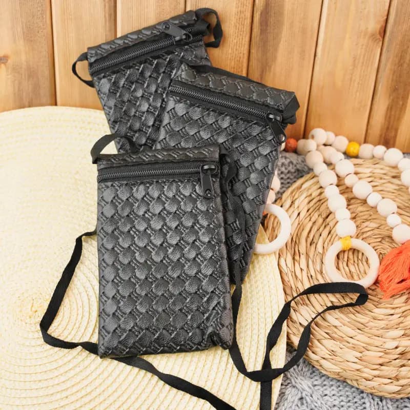 کیف گردنی حصیری تک زیپ 14-106